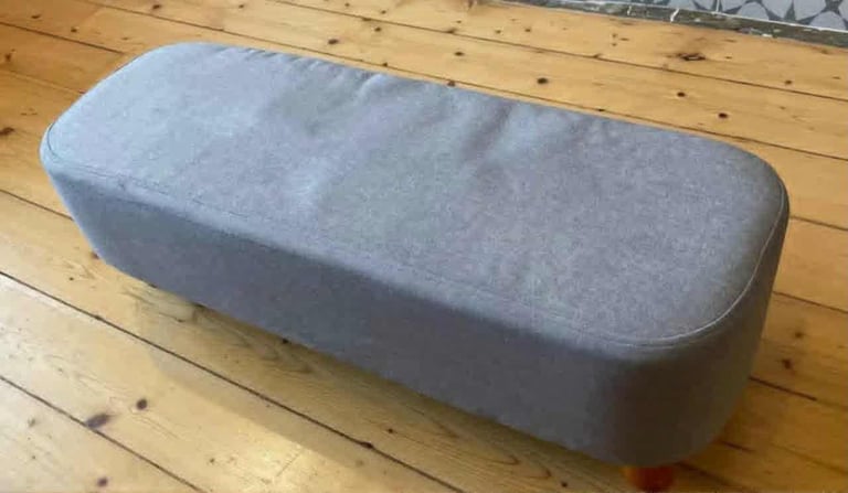 Grey Fabric Footstool 