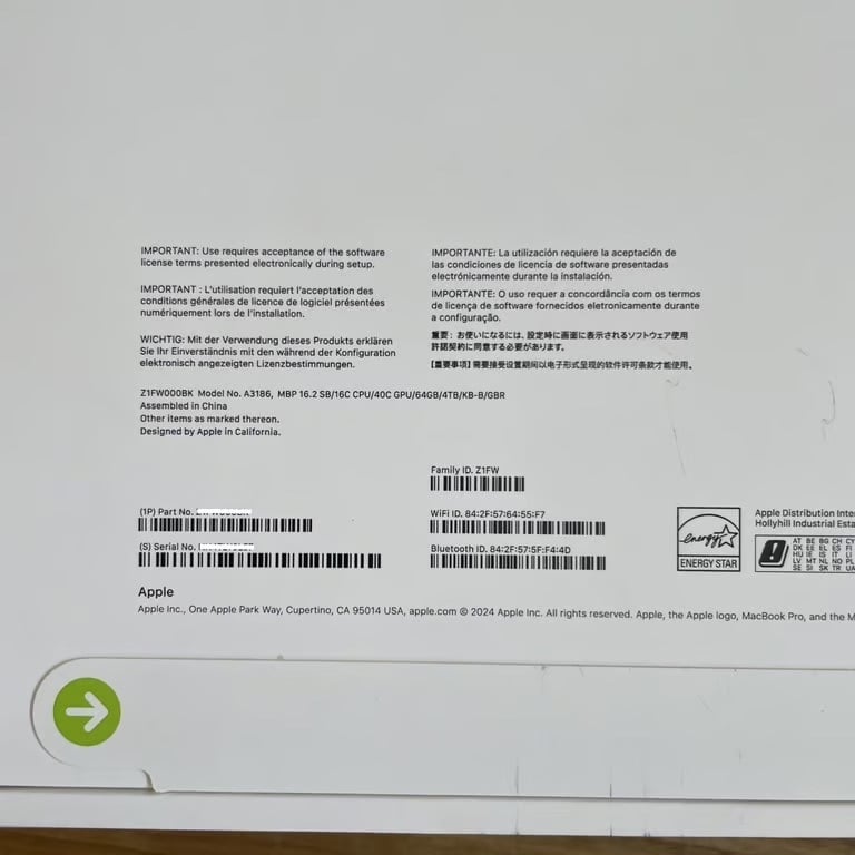 Apple MacBook Pro 16inch (4TB SSD, Apple M4 Max, 64GB RAM) - Space Black - UK Spec - New
