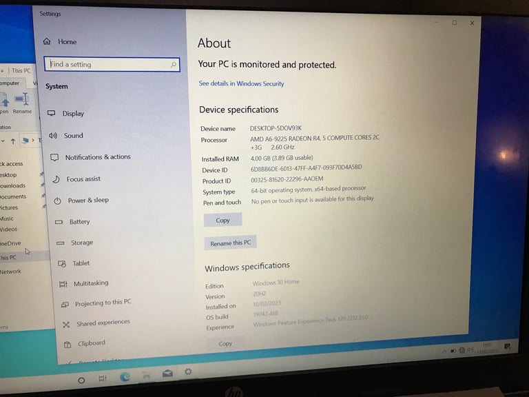HP  15.6" Inch  AMD A6 Laptop - 1 TB HDD, Grey Windows 10