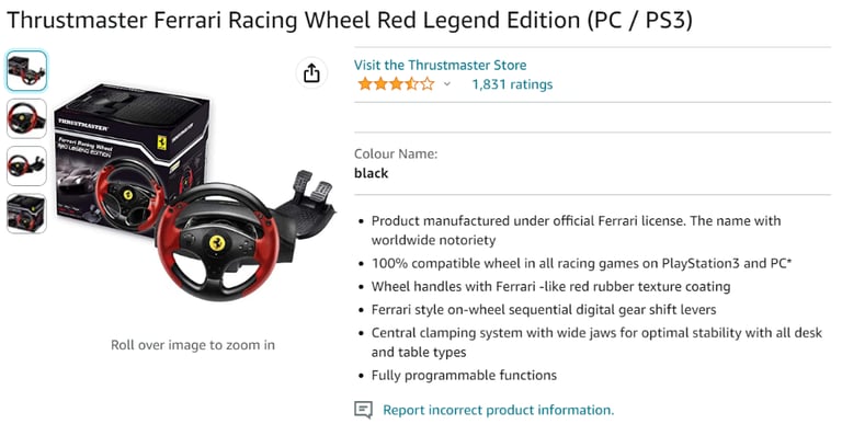 Thrustmaster Ferrari Racing Wheel Red Legend Edition (PC / PS3) | in Surrey  Quays, London | Gumtree