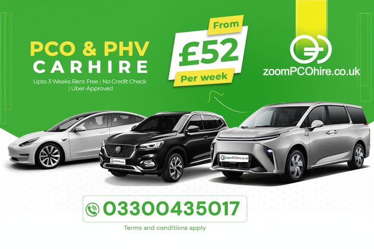 image for PCO Car Hire Rent to Buy 7 8 9 Seater Tesla Mercedes BMW UberXL Exec Lux Wheely Blacklane