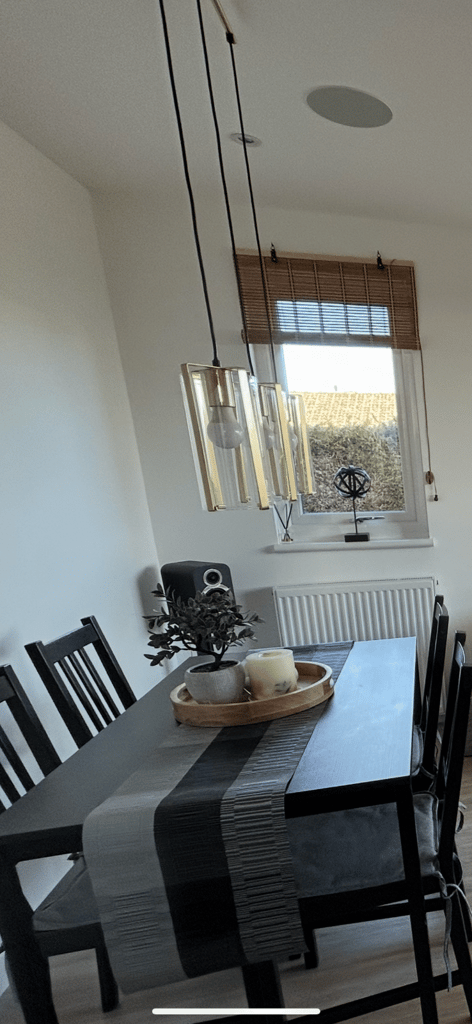 Hanging gold and glass light 