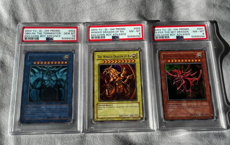 image for Yu-Gi-Oh Obelisk Ra Slifer PSA Graded GBI-001 - 003 