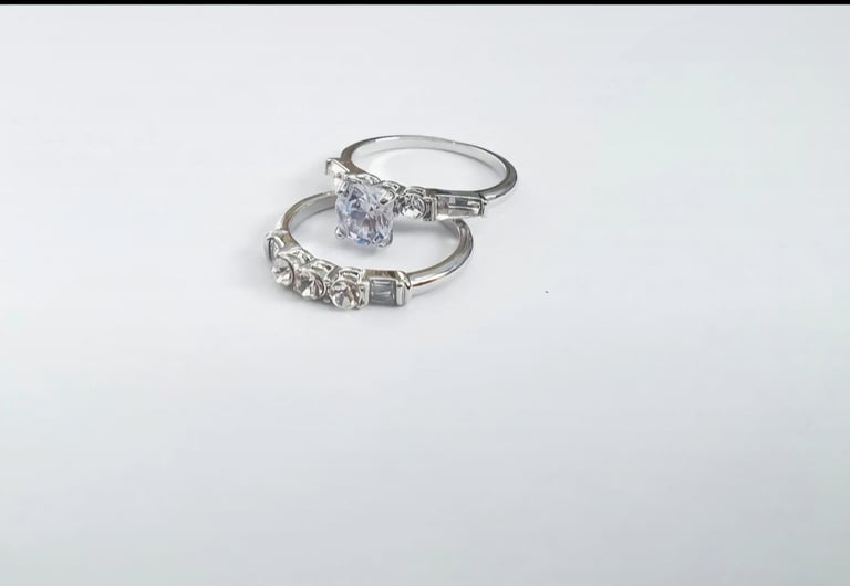 image for 2 piece wedding/ engagement ring