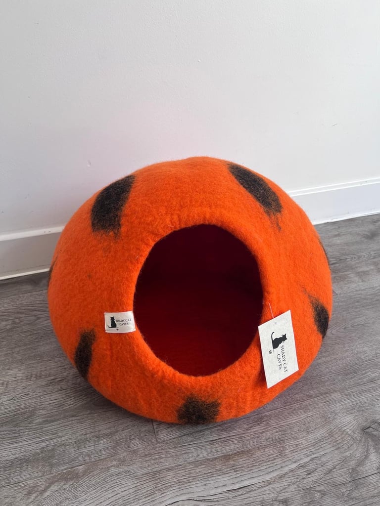 Shady Cat Caves Handmade Felt Cat Bed/Cave Tiger Print Cave 