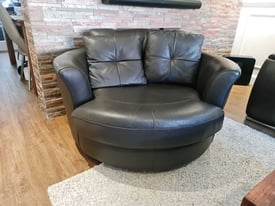 Round Leather Sofa Chair
