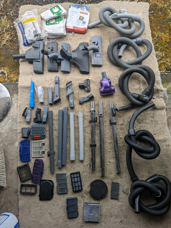Vacuum hoover parts pipes hoses heads filters bags
