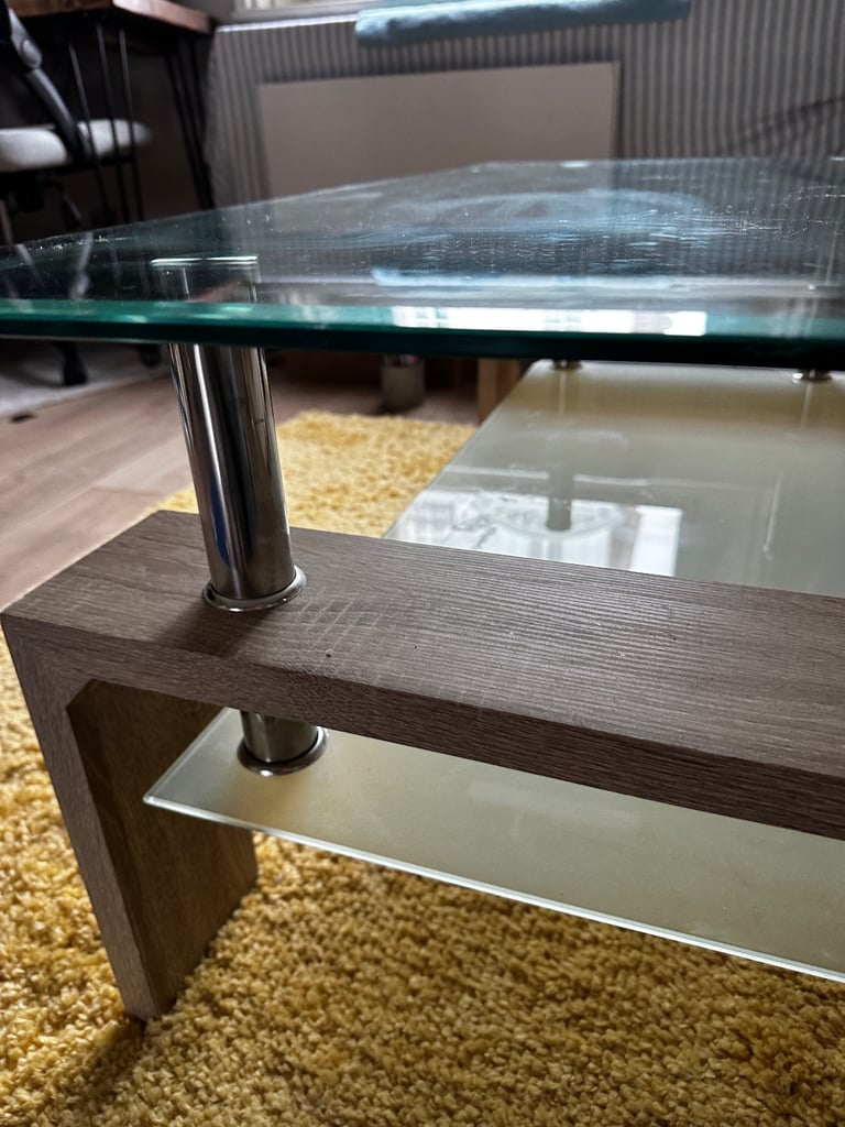 Glass coffee table