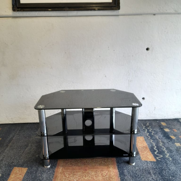 Black glass tv unit 80cm x 45cm x 53cm, Ref:15318 £10.00