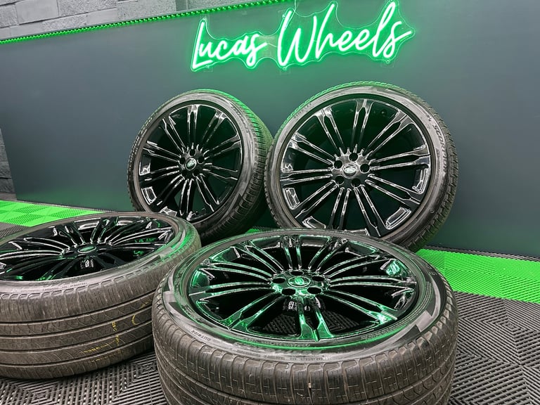 Genuine Range Rover Sport Vogue L460 23" Gloss Black Alloy Wheels Style 1075 & Pirelli’s & TPMS!