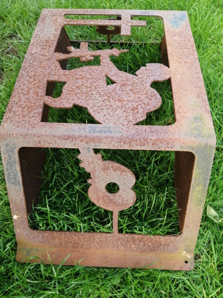 Bespoke Military Remembrance Soldier & poppies metal Fire pit  indoor log store