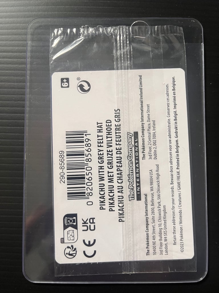Pikachu grey felt hat 