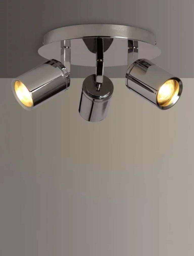 John Lewis Andorra LED 3 Arm Ceiling Plate Light Chrome RRP90 - Light number 2