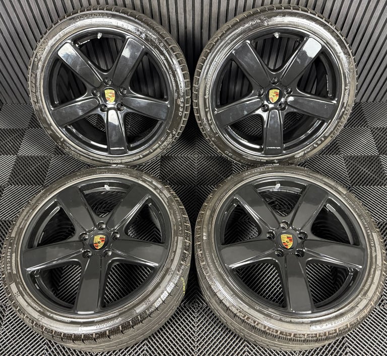 image for 21'' GENUINE PORSCHE CAYENNE 92A BLACK ALLOY WHEELS ALLOYS TYRES 7P5601025BD