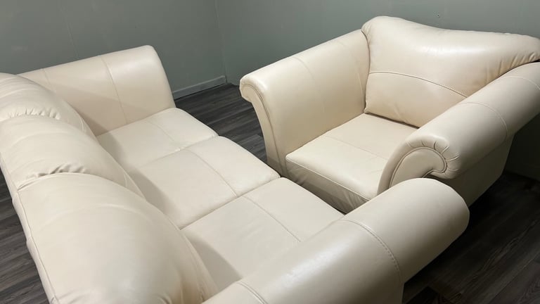 Real leather DFS sofa & chair 