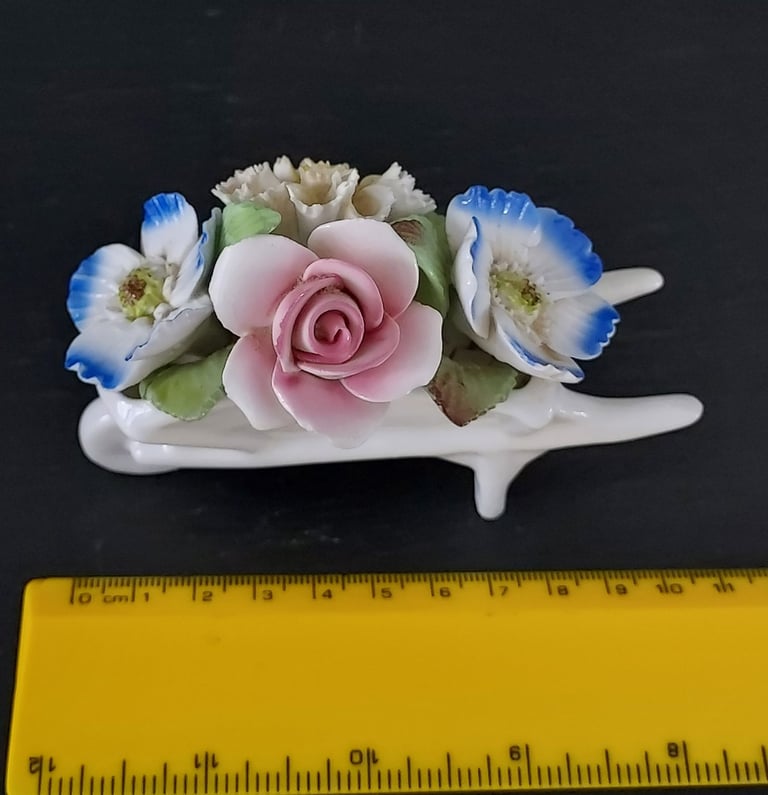 Vintage Royale Stratford Fine Bone China Floral Bouquet in Wheelbarrow