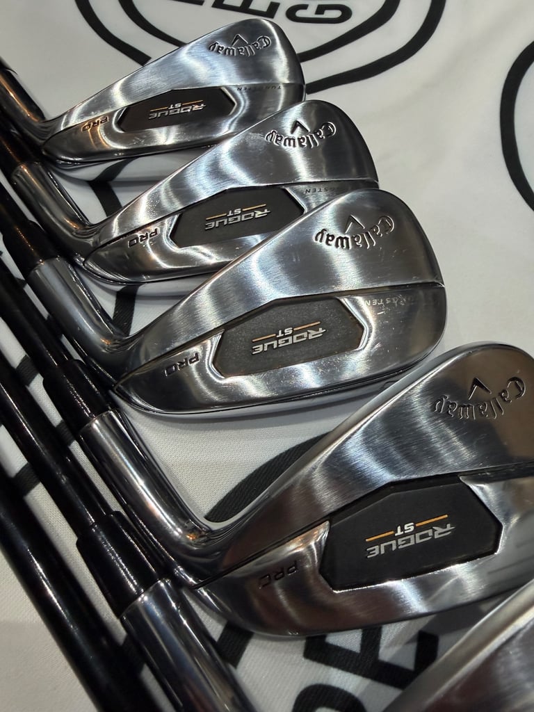CALLAWAY ROGUE ST PRO IRONS / 5-PW / RH / 85g Stiff Flex Graphite Shafts / V.GOOD USED