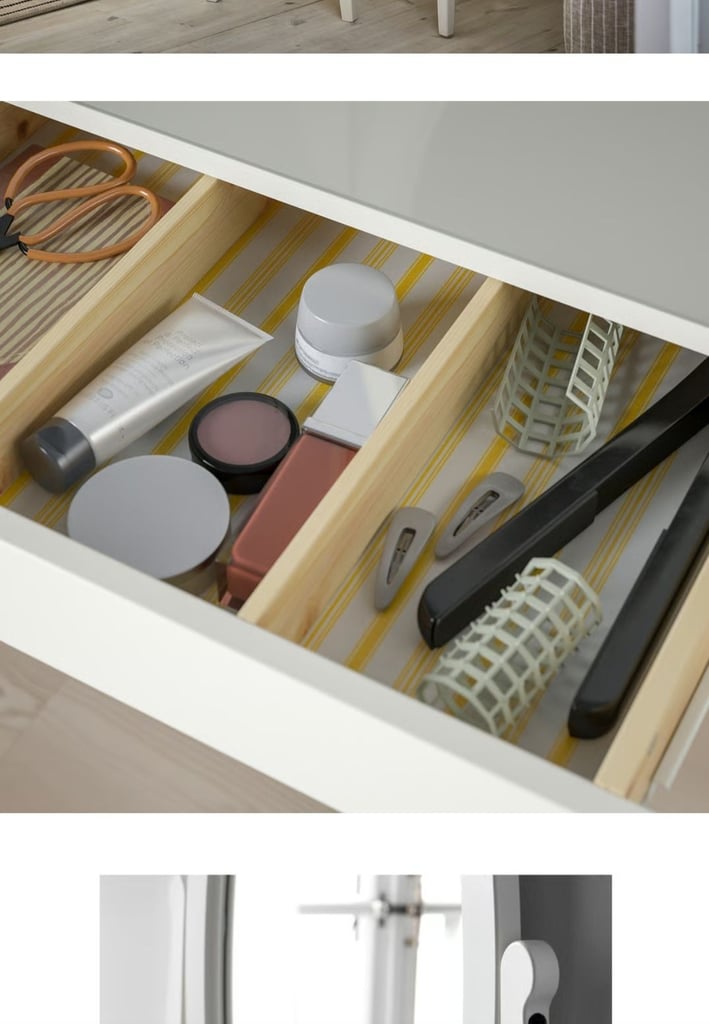 Ikea dressing table White vanity makeup mirror Hollywood lights