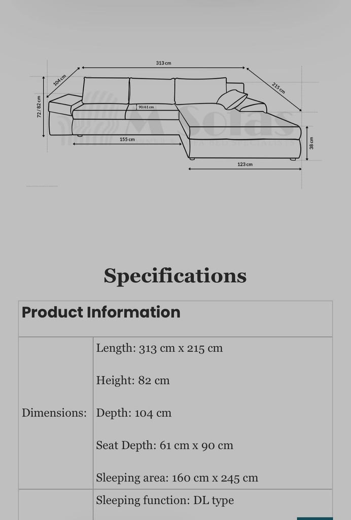 Beautiful sofa! L shape/ very comfortable was brought for over £1000 8 months ago!