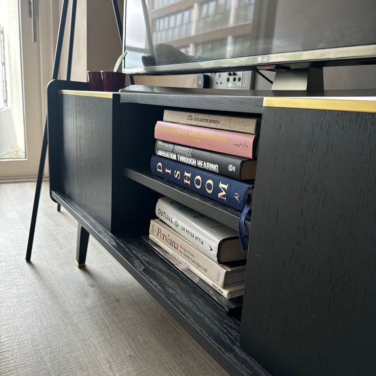 Black Wood Modern TV Unit QUICK SELL