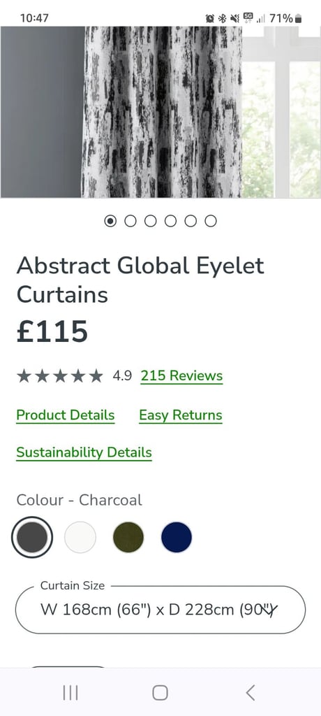 Dunelm Abstract Global Eyelet Curtains