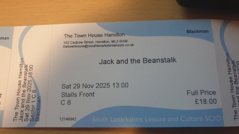 Jack and the Beanstalk - Hamilton Townhouse - ten tickets