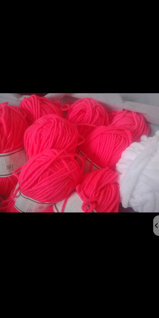 image for Large neon pink yarn bundle.