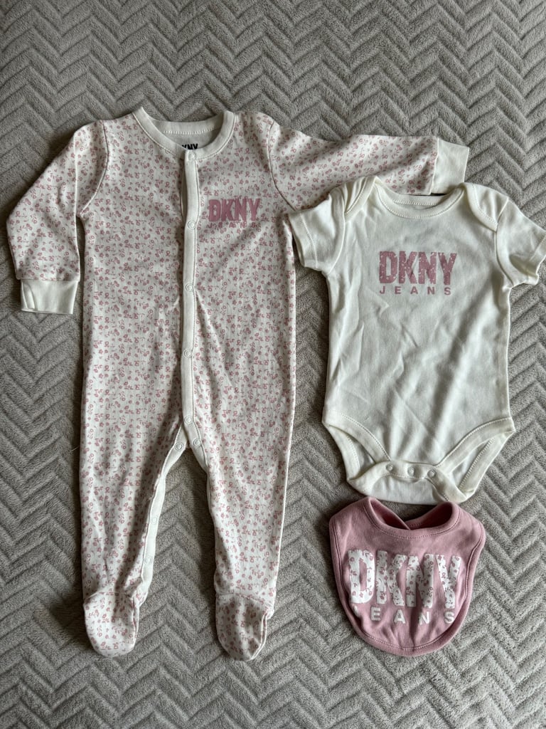 DKNY Baby clothes set (onesie, bib, vest)