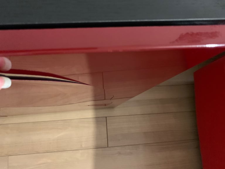 2 door sideboard red gloss / black