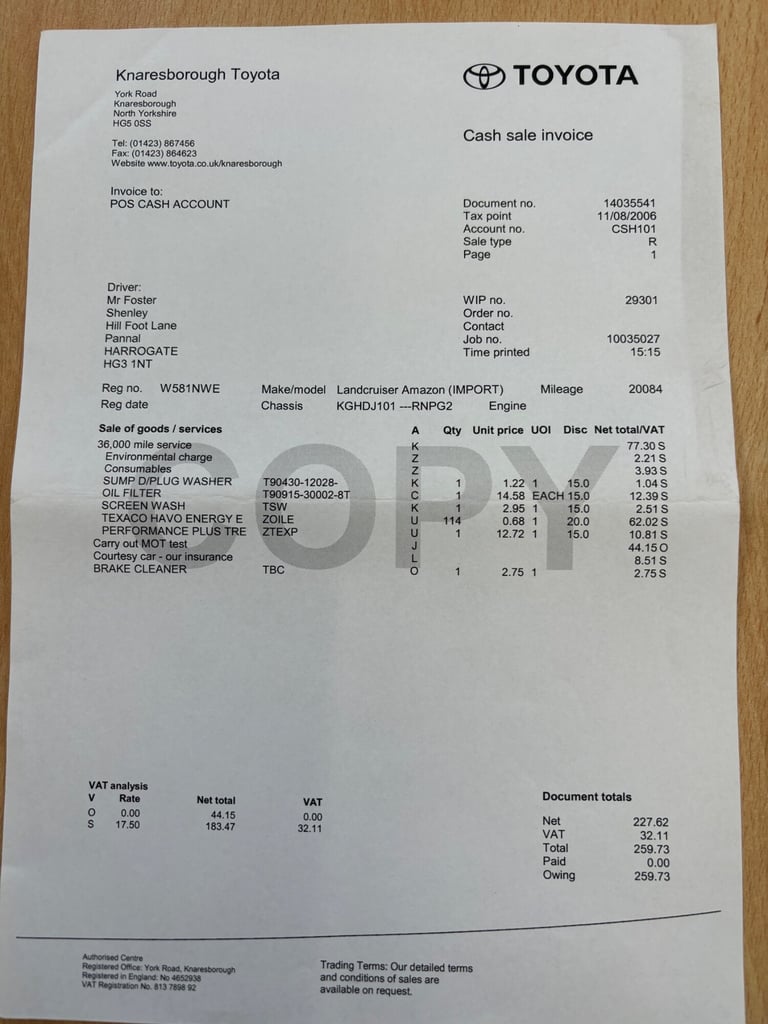 (W) 2000 TOYOTA LAND CRUISER AMAZON 4.2 TD 205 AUTO 4x4