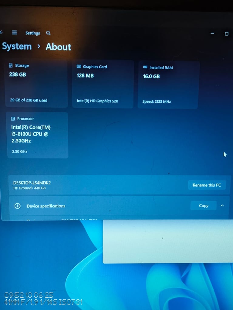 HP ProBook 440 G3 238gb Storage 16gb Ram