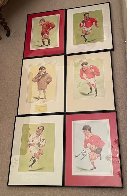 image for 6 x Sports Personality Caricature Prints By John Ireland