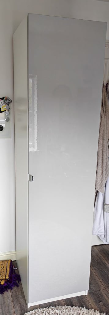 IKEA Pax White Single Door Wardrobe with Grey Beige Door 50x201 FREE DELIVERY 058