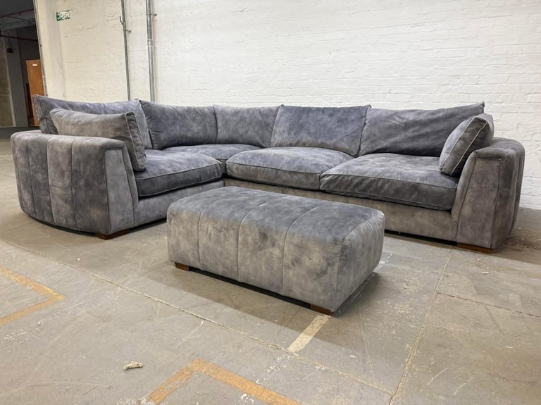 Sofology Emperor Interchangeable Corner Sofa with Matching Footstool 