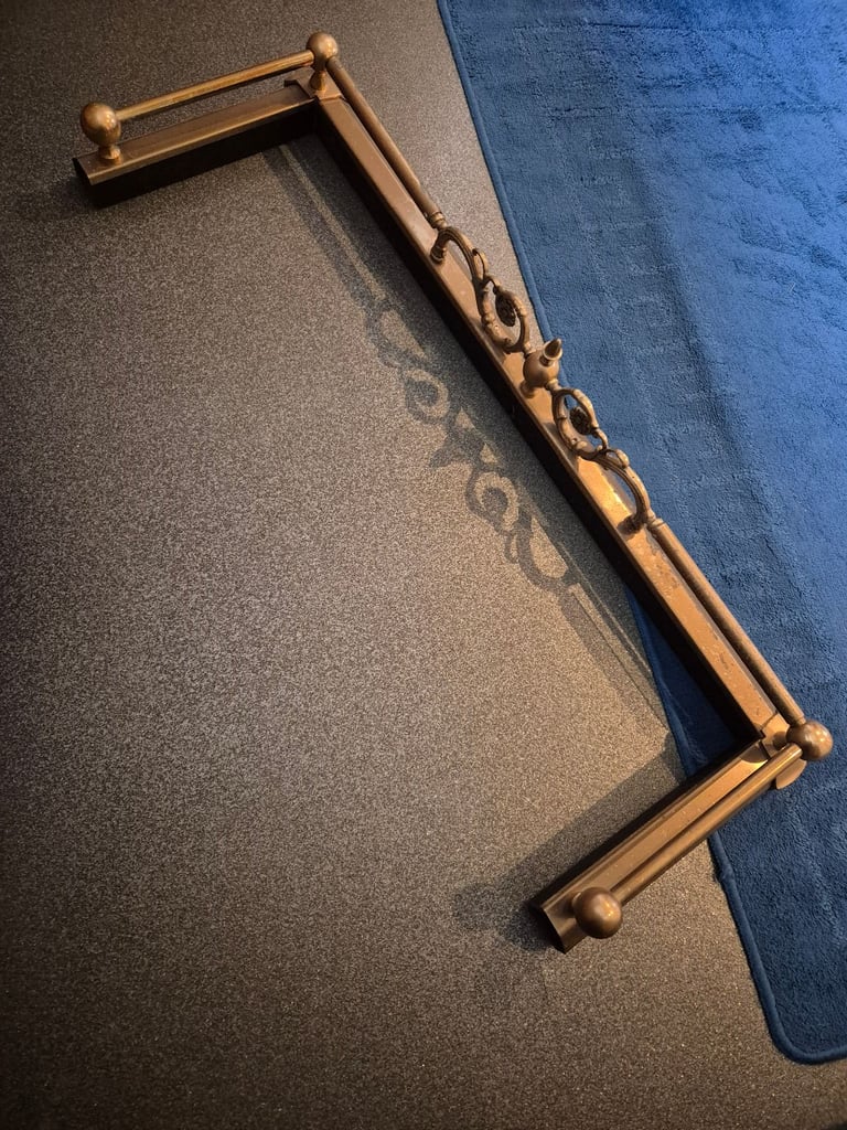 Brass Fender for Fireplace no1 ornate front finial Length 103cm Length 35.5cm Depth Fire Surround 