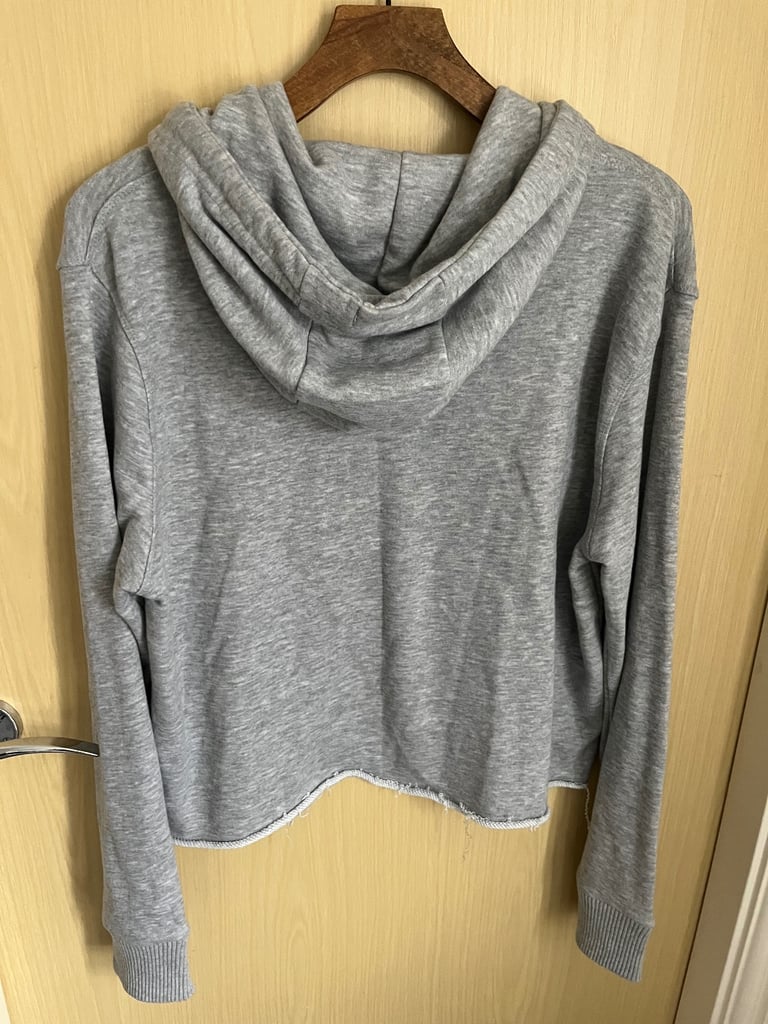 KANGOL GREY FRAYED HEM HOODIE SIZE 16