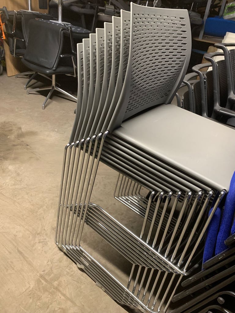 Grey stacking high stool (8 available)