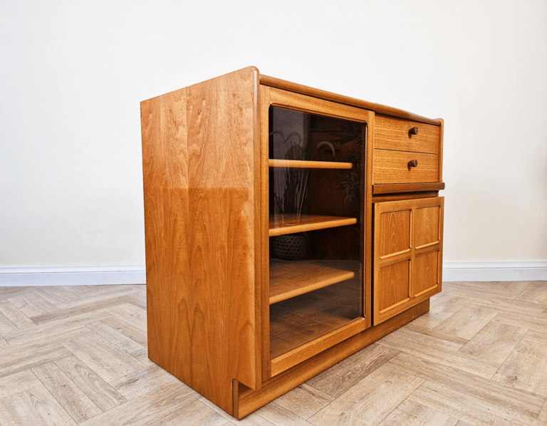 Parker Knoll Vintage Mid Century Medium Teak Entertainment Unit LP Record Player Cabinet BL715