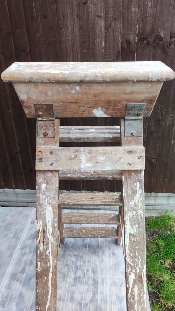 Vintage 5 Tread Wooden Step Ladder 