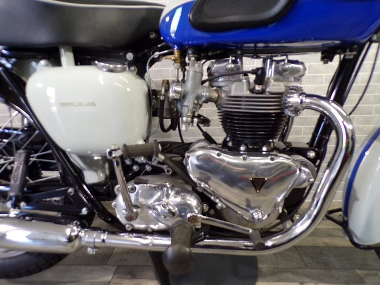 1959 TRIUMPH T120 BONNEVILLE Royal Blue Pearl Grey Fully Restored Rare Exclus...