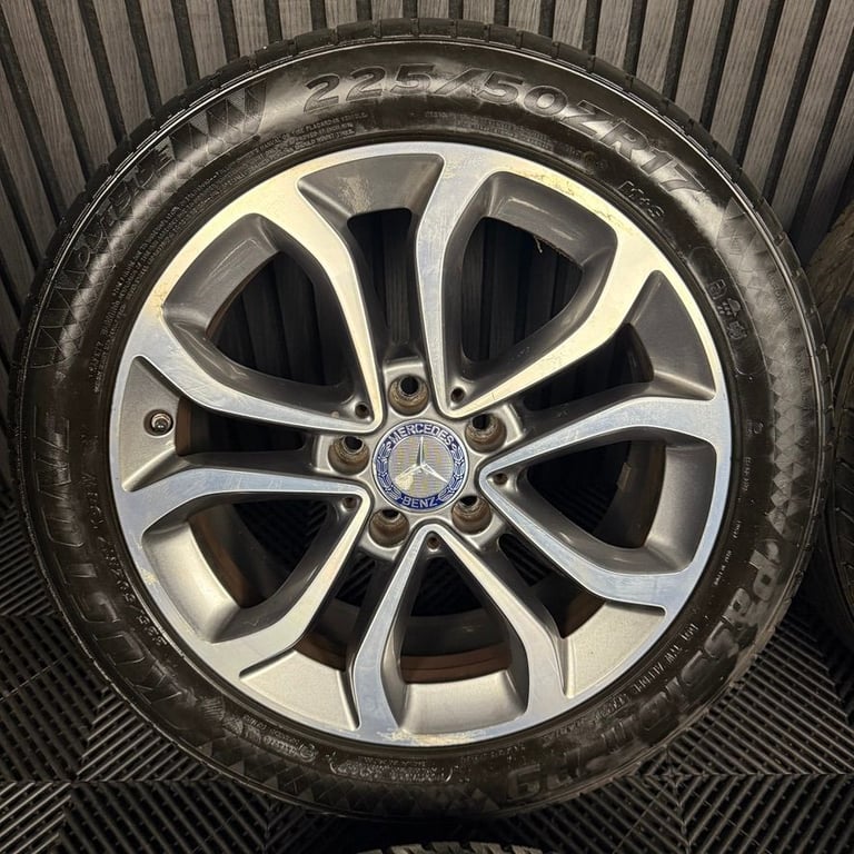 17" GENUINE MERCEDES C CLASS W205 GREY DC ALLOY WHEELS TYRES ALLOYS