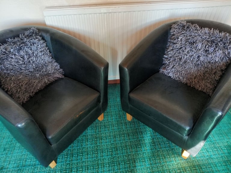 image for Pair of black armchairs