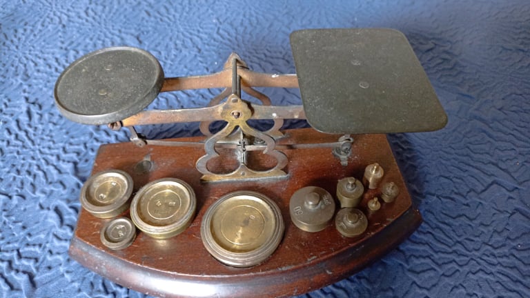 Antique brass letter scales