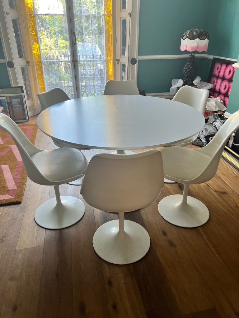 Vintage Arkana Tulip Table with 6 Chairs