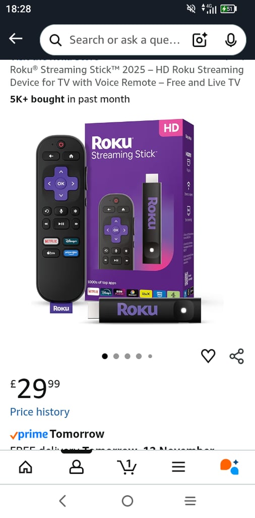 image for Roku hd tv stick