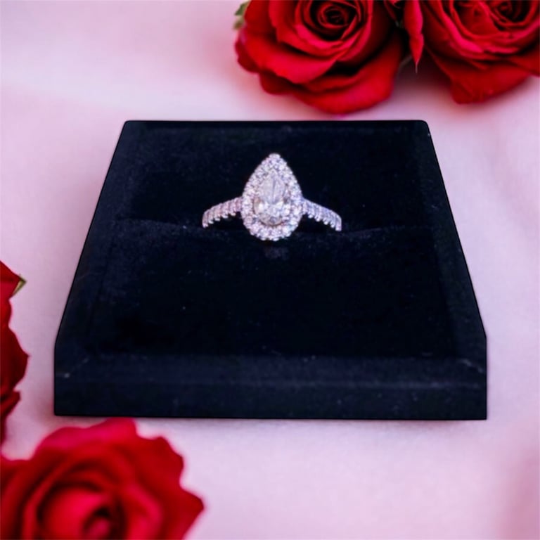 Gardiner Bros Ltd Platinum Pear-Shaped GIA Certified Diamond Engagement Ring