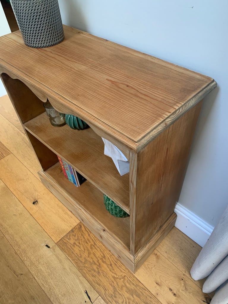 Solid pine two shelf bookcase 