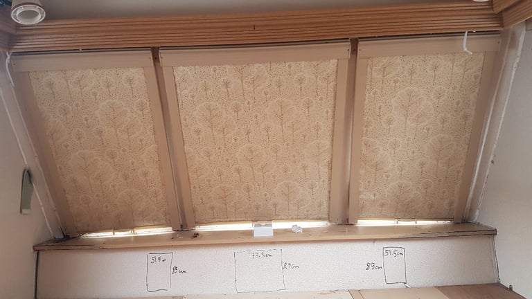 Set of 3 blinds for caravan front panel.