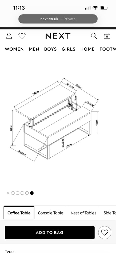 Next Bronx Storgage Coffee Table 