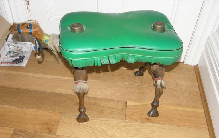 image for Vintage Camel Stool With Green Seating. Only £15 Weymouth